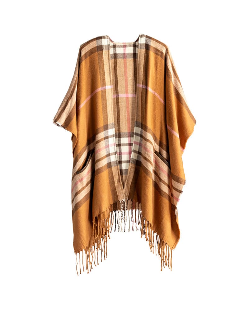 Front of a size One Size Luca Cape in Rust by Shiraleah. | dia_product_style_image_id:264095